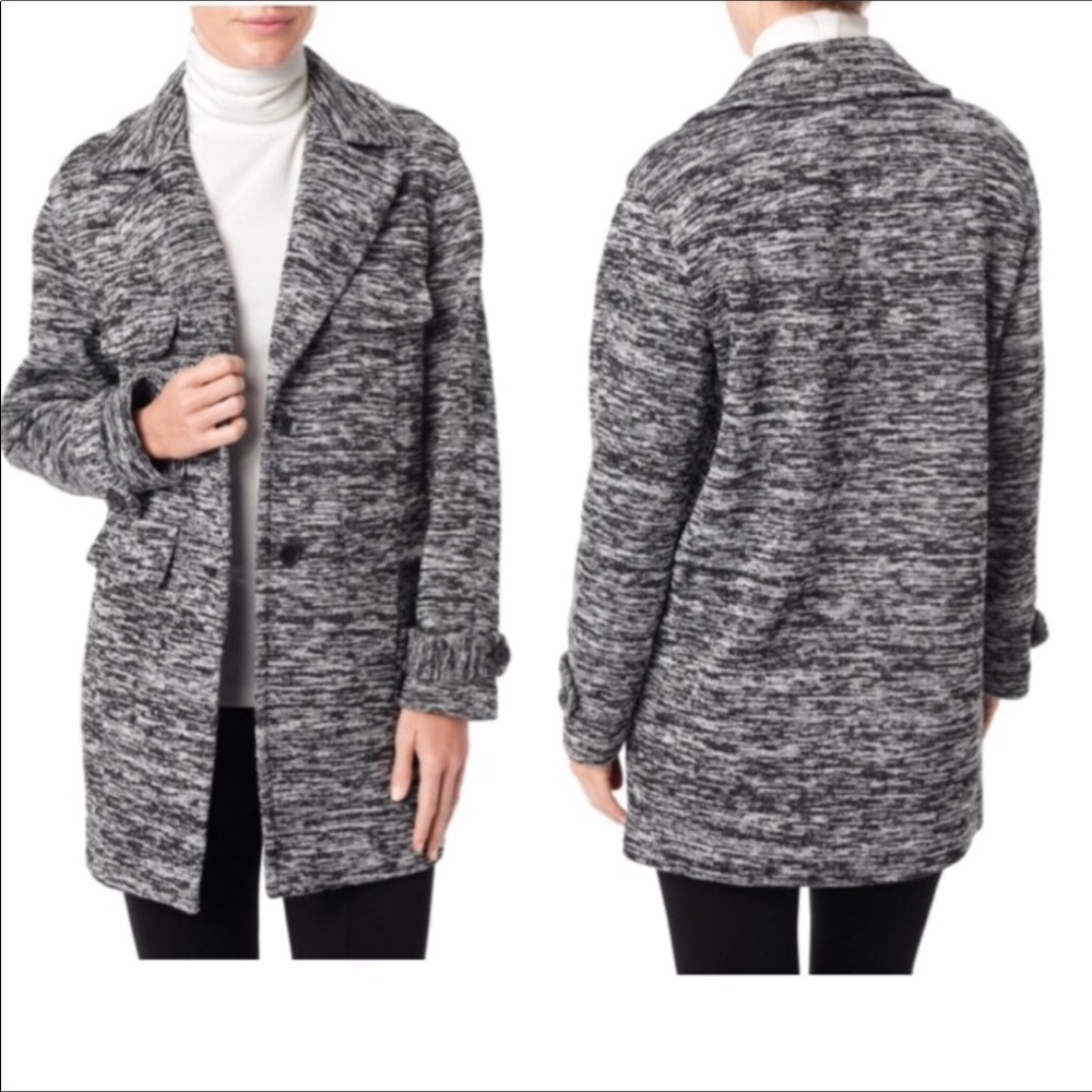 Jones New York Boucle Texture Coat Pewter Small